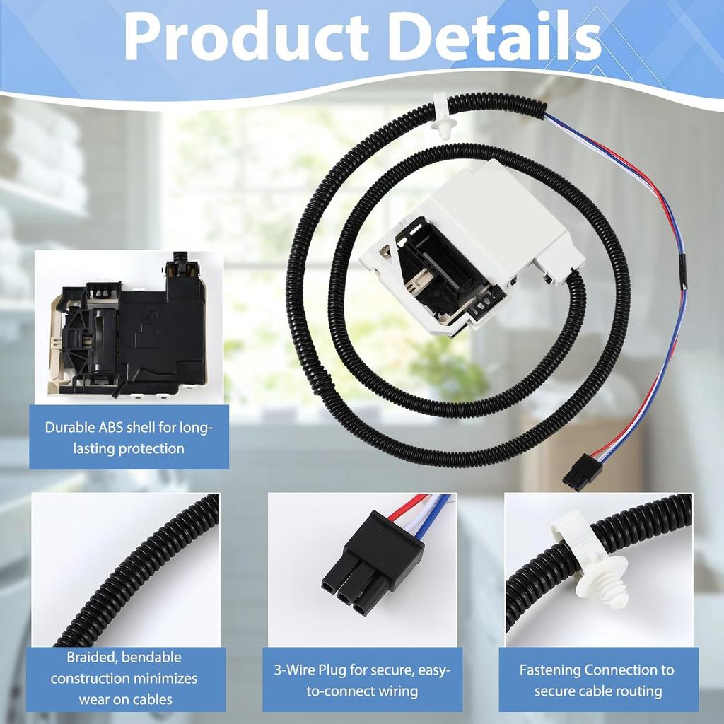 Compatible with W11368616 Washing Machine Lid Lock Switch | Compatible with W11670519, Top Load Washers, Washer Lid Lock Assembly Compatible with