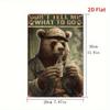 Retro Black Bear Mist Art Tin Sign 20x30cm Dramatic Wall Decor