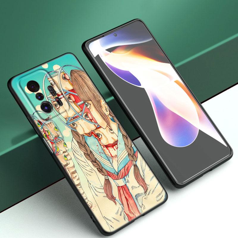 Shintaro Kago Horror Cartoon Phone Case For Xiaomi Mi A2 8 9 SE Note 10 10T 11 12 Lite 9T 11T 12S 12T Pro A3 6X 12X Black Cover