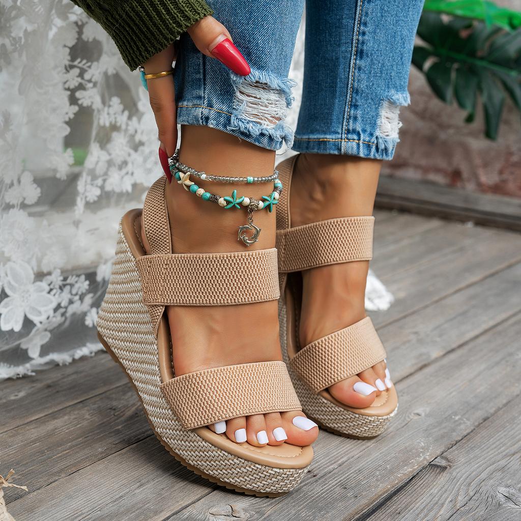Summer Women Wedges Sandals 2025 New Slip on High Heels Sandals Plus Size Platform Shoes Woman Fashion Outdoor Designer Sandals