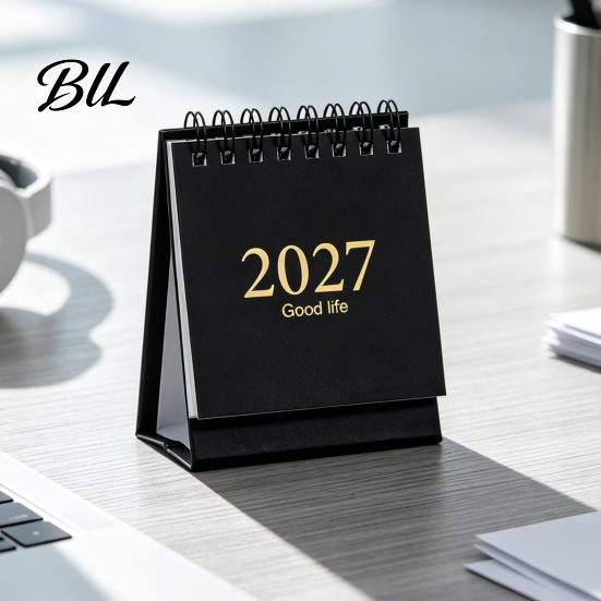 Academic Year Desktop Planner 2027-2028 Mini Standing Flip Desk Calendar, 18 Month from Jan. Professional Planning Calendar 2027 to Jun. 2028, Pocket