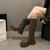 2025 autumn and winter new women's boots fashion casual knight boots retro heightening Internet celebrity boots European popular boots