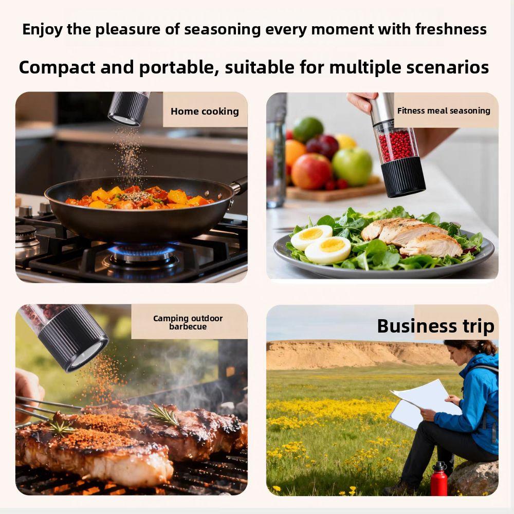 Adjustable Coarseness Electric Salt Grinder Large Capacity Spice Mill Kitchen Tool