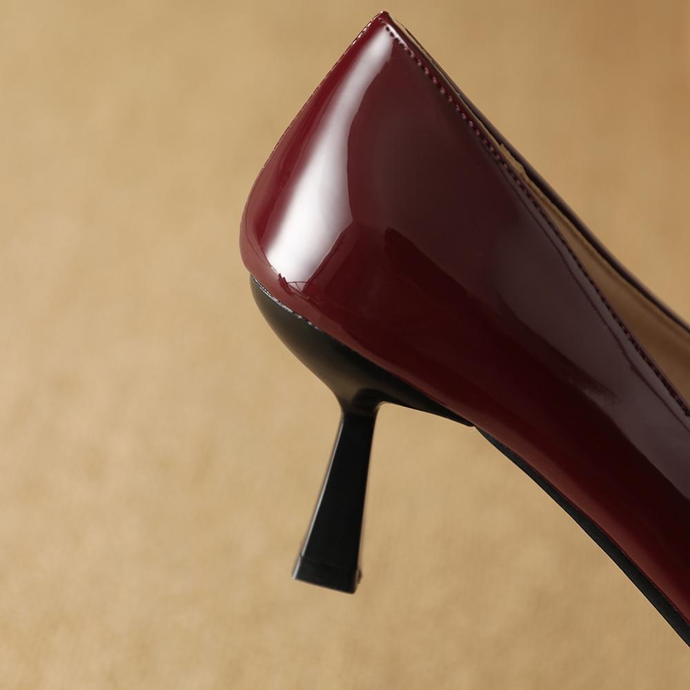 Décolleté da donna color albicocca rosso vino tacco alto taglia piccola grande 32 48