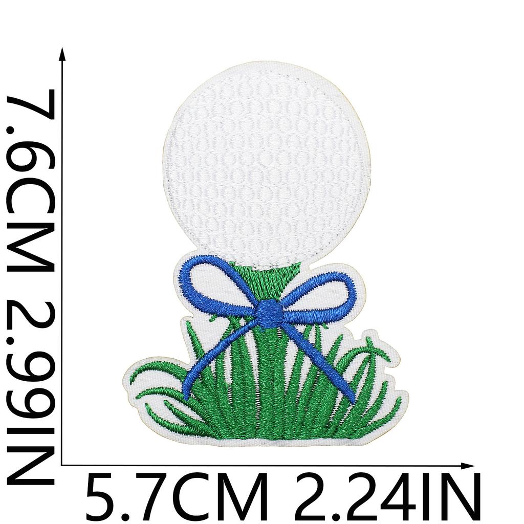 Golfbroderi Stoffklistremerke Golf Datamaskinbroderi Etikett Klær Veske Dekorasjon Flaggbroderi Klistremerke Varmepåføring