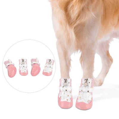 4pcs Pet Breathable Mesh Anti-Slip Boot For Small Medium Large Dogs Cats Outdoor Walking Shoe Dog Ankle Boots