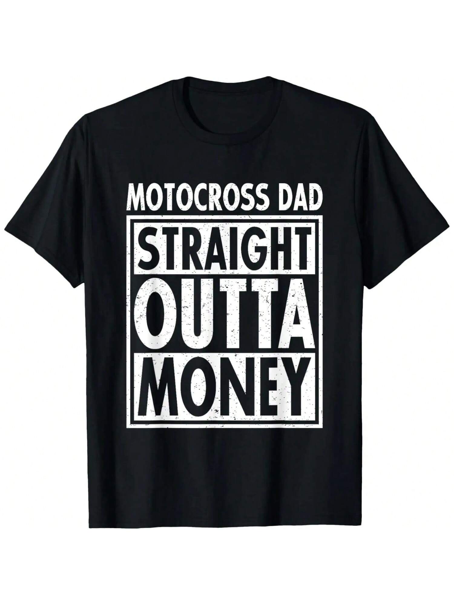 Motocross Dad Straight Outta Money Funny Birthday Gift Daddy T-Shirt S разноцветный
