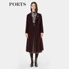 Ports Women's Chestnut Brown Double-Faced Wool Coat