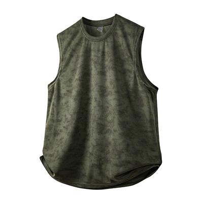 Men's Summer Ice Silk Plus Plus Fat Plus Quick Drying Sports and Fitness Running Sweatshirt with Camisole Vest