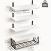 4pcs Wall Mounted Floating Shelf, Multi-Layer Organiser, Bathroom Iron Storage Rack Multifunctional Wall Decoration and Storage