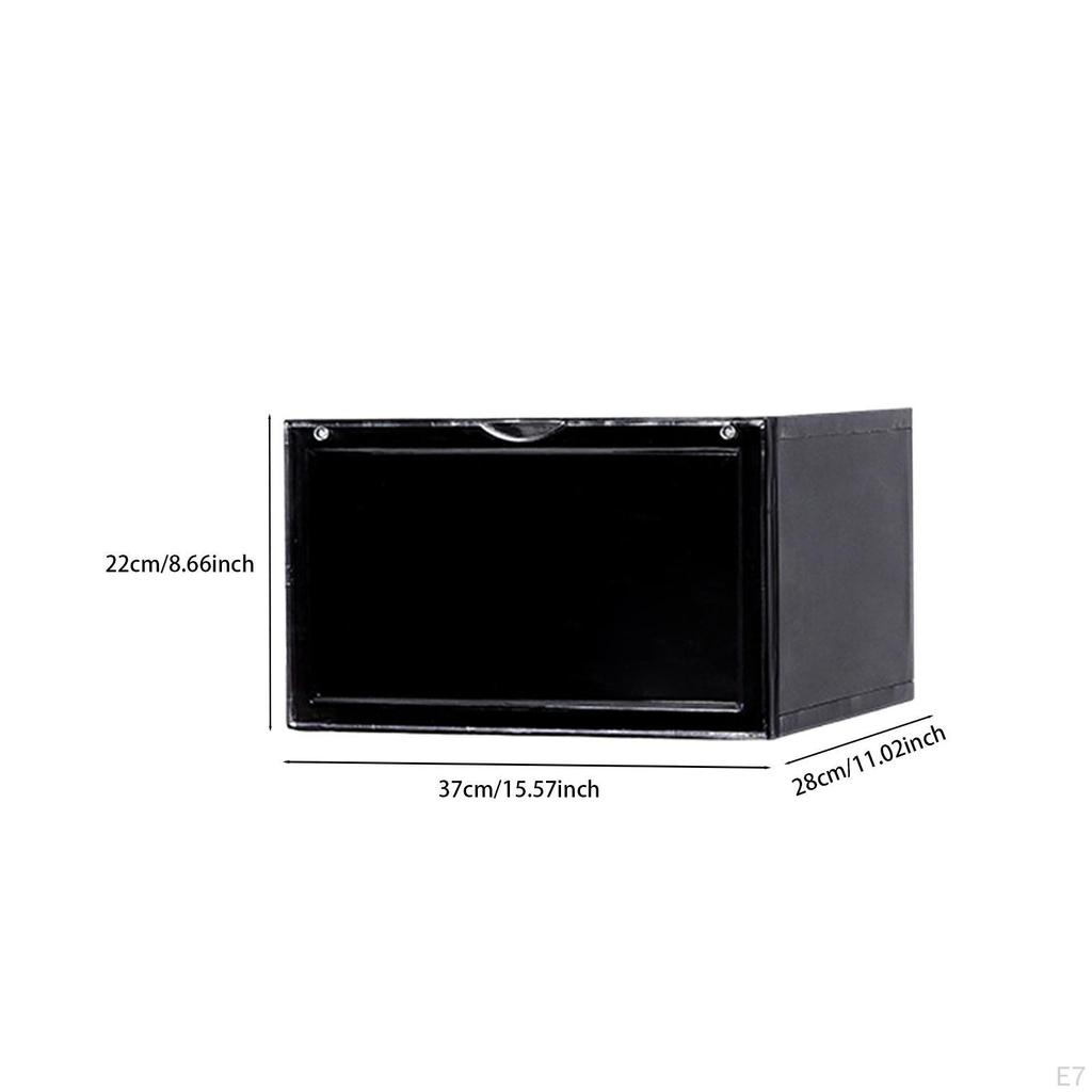 Clear Shoe Storage Organizer Rack Holder with Door Thicken Drawer Organize Unit Display