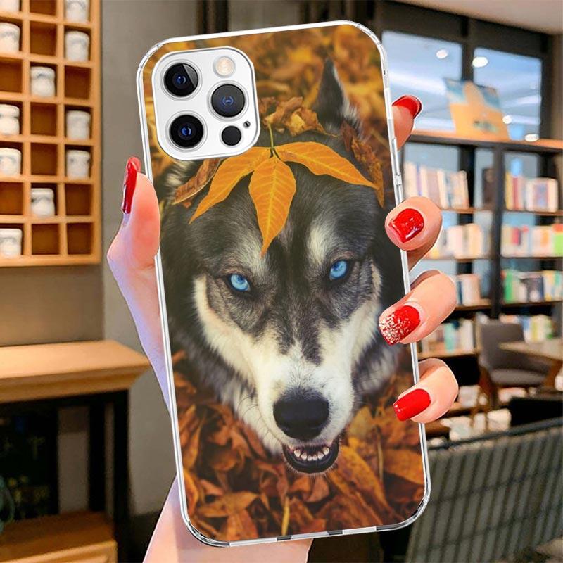 

Siberian Husky Dog Cover Phone Case For iPhone 16 17 Air 15 14 Pro Max 16E Phone Case 13 Mini 12 11 7 SE 8 Print Pattern Fit Cas iPhone 16