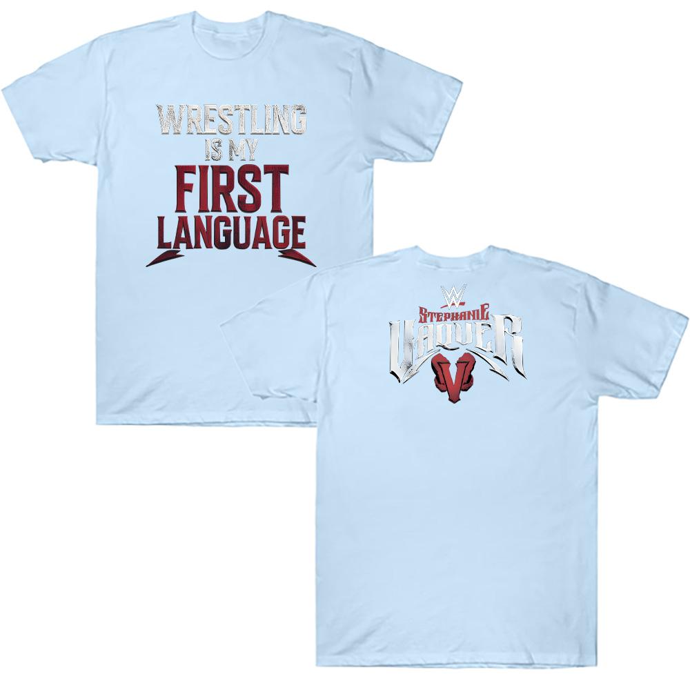 Pánská trička Stephanie Vaquer Wrestling je můj první jazyk Fanoušci Bavlněné topy Pánské Dámské Y2K Léto Krátký rukáv Prodyšné tričko