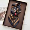 Retro Square Scarf For Women Imitation Silk Scarves Bandanas Luxury Printed Hijab Neckerchief Elegant Beach Shawl Wraps