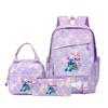 Student Schoolbag Three-Piece Large-Capacity Backpack Lunch Bag Pencil Case Diy
