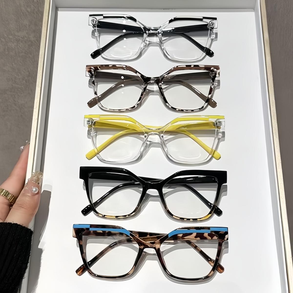 

5pcs European and American fashionable reading glasses with anti slip leg design suitable for middle-aged and elderly men and wo +100