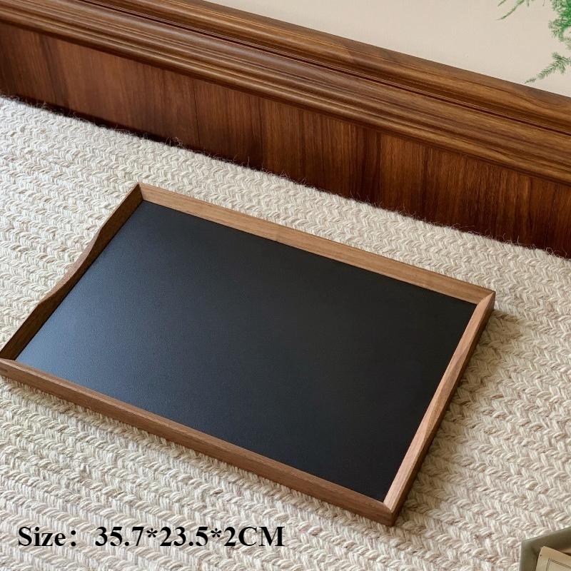 Retro Wooden Storage Trays Kitchen Fruit Tray Simple Living Room Desktop Storage Plate Multifunctional Home Organize Accessories