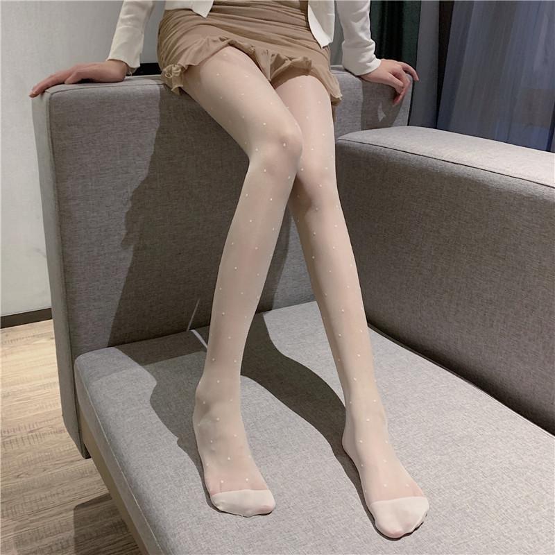 1PC Sexy Women Pantyhose Tights Summer Nylon Polka Dot Print Stocking Seamless Fishnet Mesh Female Hosiery Plus Fits 40-60kg