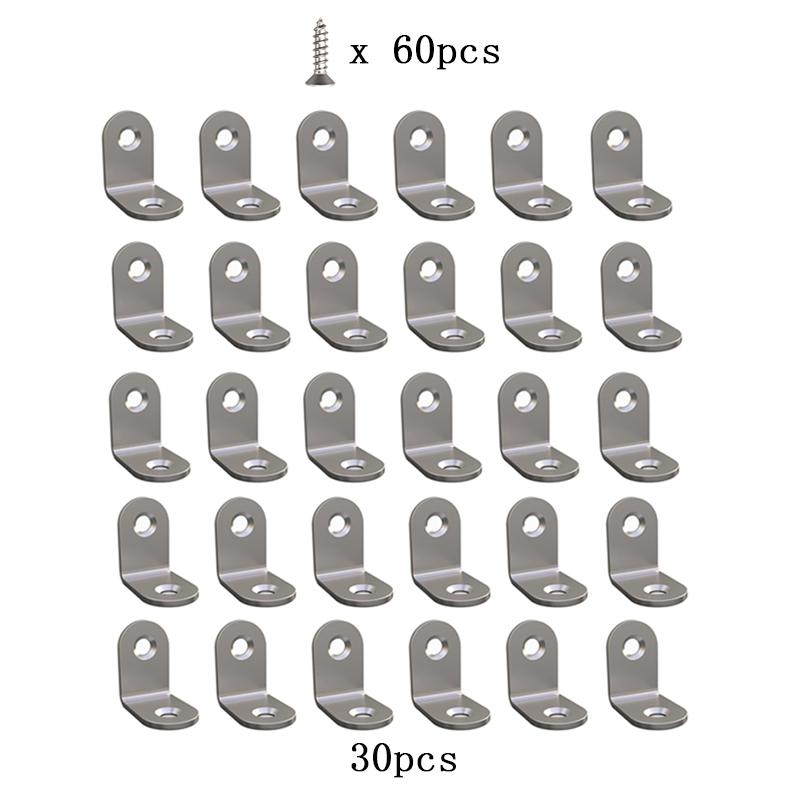 10~50PCS Stainless Steel L Shaped Bracket 90 Degree Right Angle Corner Brackets for DIY Wood Furniture, Chair, Drawer Cabinet