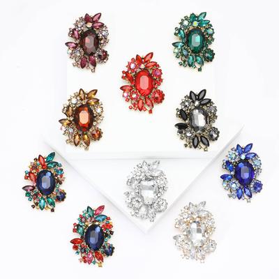 Fashion Creative Alloy Rhinestone Medium Glass Brooch Exquisite High-End Women'S Clothing Corsage Jewelry Pin
