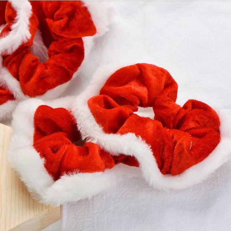 Christmas Women hairwear Elastic Hair Rubber Fashion xmas Ornaments Hair Ring Velvet Ponytail Holder Headwear for women