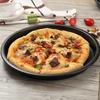 8in Kitchen Non-stick Black Carbon Steel Round Pizza Tray Baking Pan Plate Mold Tool
