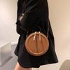 Dámska crossbody taška z PU kože monochromatická okrúhla malá taška dizajnérske tašky dámska taška cez rameno