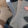 Cotton Short Socks Women's Black White Striped Breathable and Sweat Absorbent Fashion Sports Socks