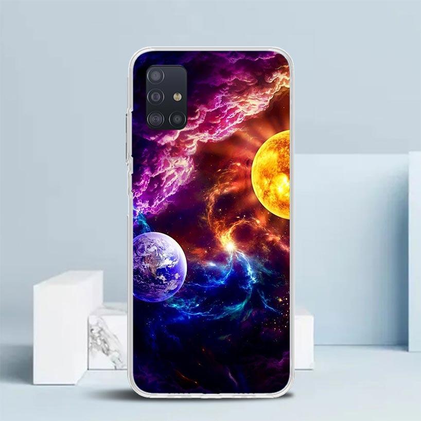 Earth Stars Space Soft Cover for Samsung Galaxy A12 A22 A32 A52 A72 A02S Phone Case Note 20 Ultra 10 S10 Plus A51 A71 A50S A20S
