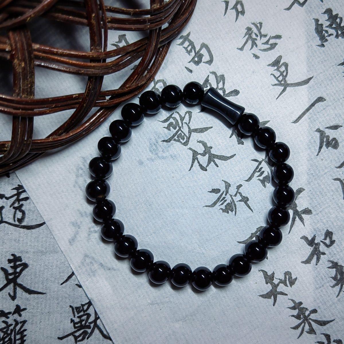 Браслет с черным бамбуковым узлом в китайском стиле Новый двухслойный браслет с бамбуковым узлом в китайском стиле Нишевый браслет с черным дизайном S489Black Bamboo and Roun