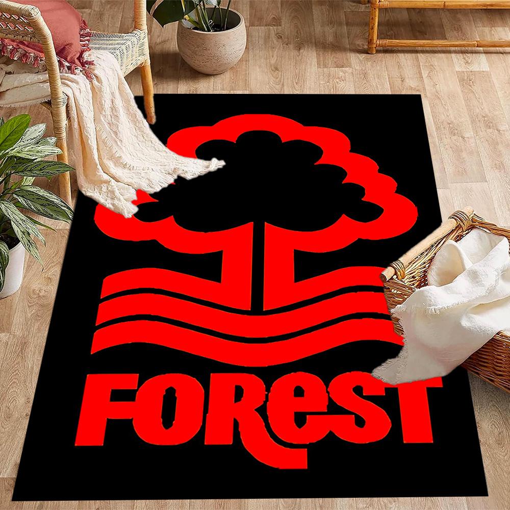 Red Tree Forest Logo Themed Anti-Slip Rugs - Polyester Home Decor, Suitable for Bedrooms, Living Rooms, Doorways, Studios, and Decorations