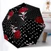 1pc Floral Dot Pattern Automatic Open/Close Umbrella - Compact Travel Umbrella, Gift for Birthdayyy251208194