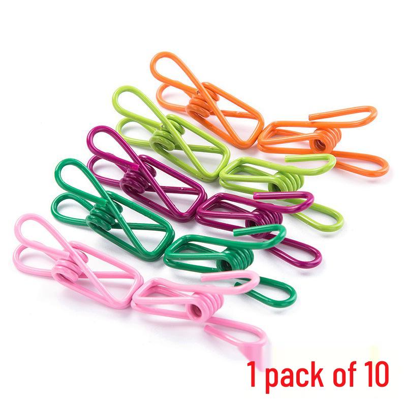 10pcs Coated Mini Clips for Photos, Snacks, Sealing, Clothes, Socks, or Food Fixing