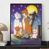 Disney Diamond Painting Paris Moonlit Night Family Portrait Illustration Wall Decoration Embroidery Full Diamond Cross Stitch DIY Gift Home Decoration