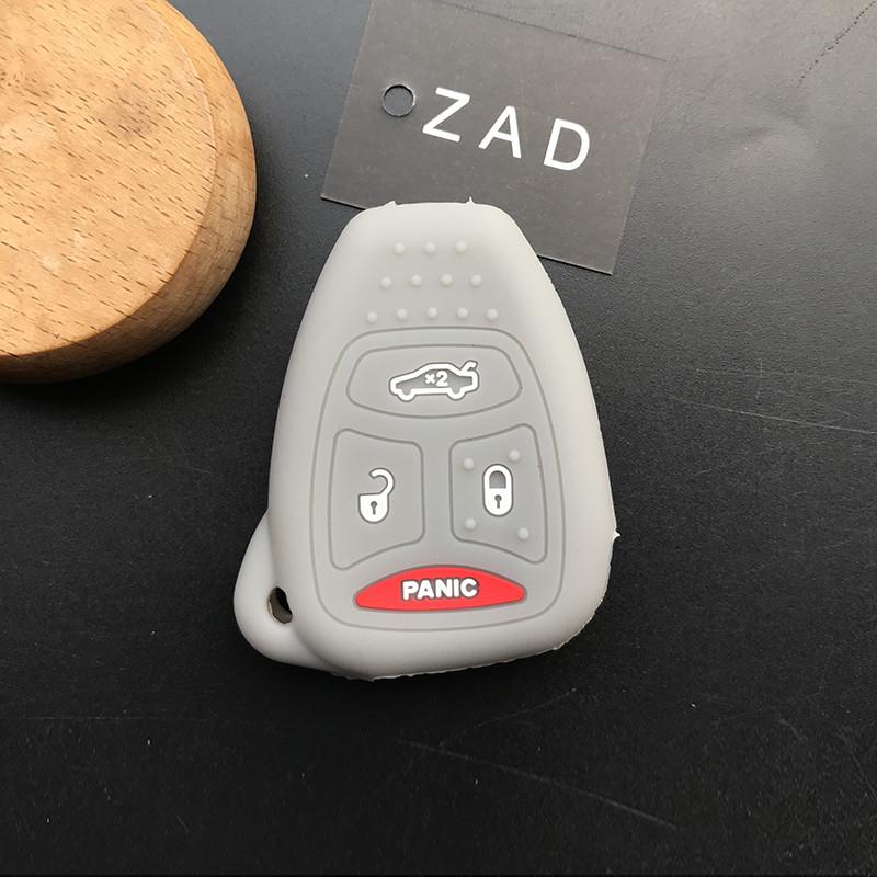ZAD Silicone Key Cover Case Holder for JEEP Wrangler Cherokee Chrysler Liberty Pacifica Sebring Aspen Magnum Charger Protect Key