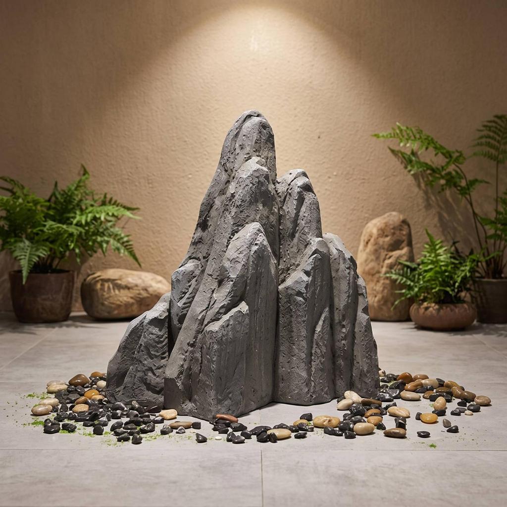 Fake Rock Landscape Sculpture Zenthemed Lightweight for Entryway
