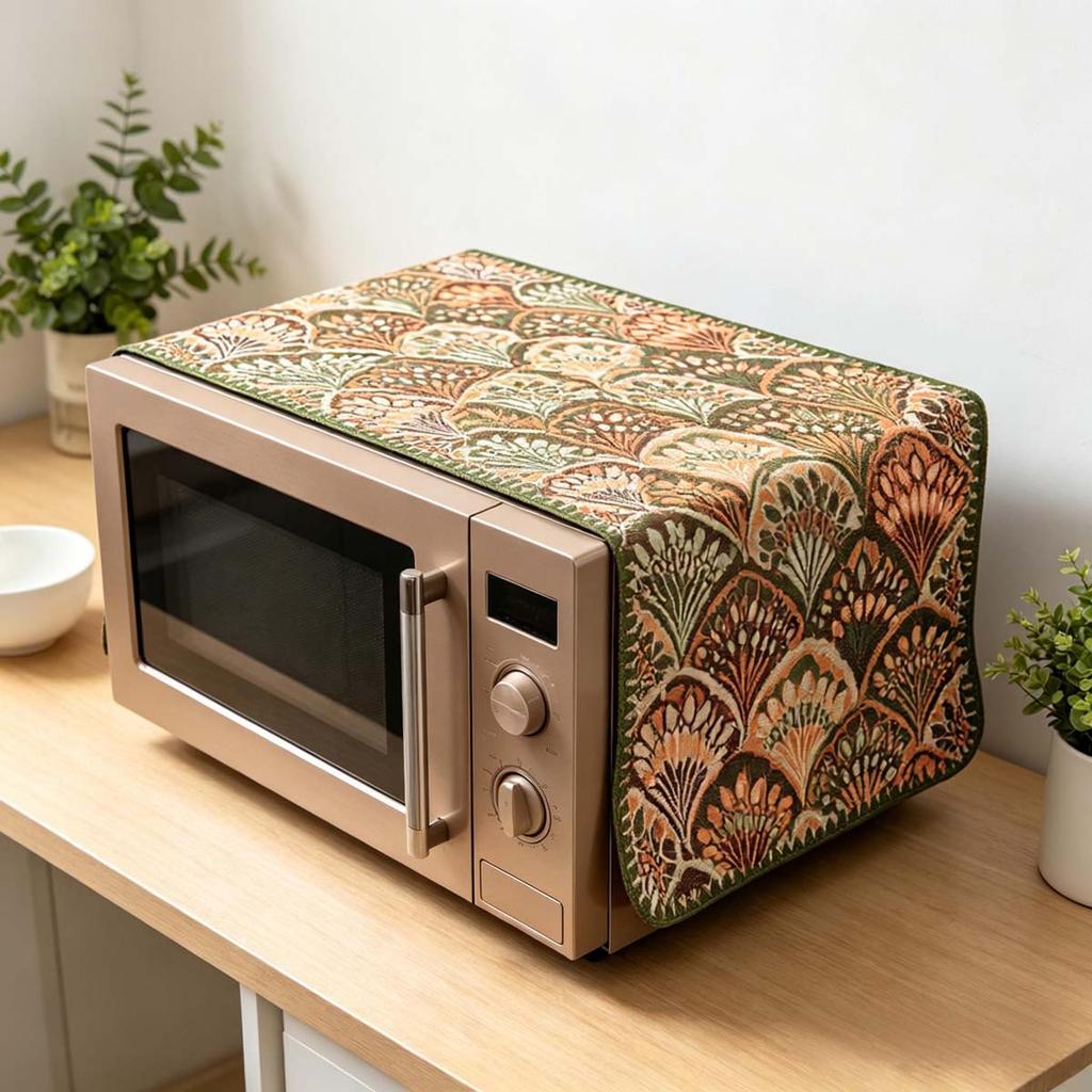 30x90cm Easy to Install Cotton Linen Microwave Dust Cover Anti Dust Cover