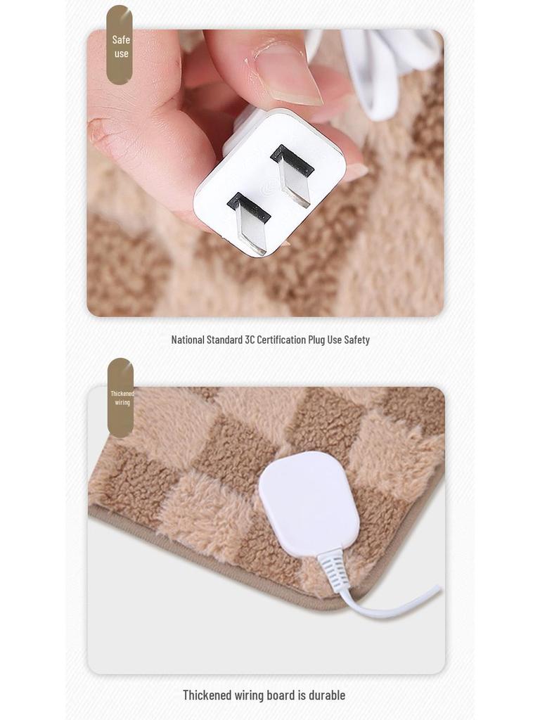 Electric Heated Chair Cushion Pad - Plug-in Warming Seat for Office