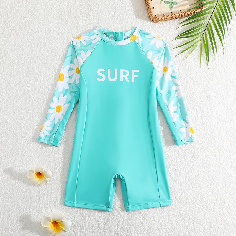 TS JYL-SW041 Long Sleeve Kids Swimsuit, UV Protection Cute Swimwear For Beach 4Y синий