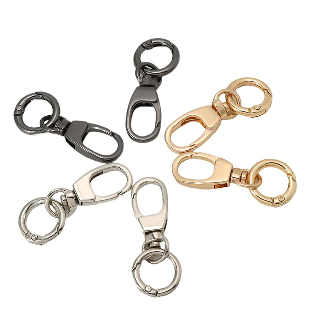 QEZEZA Keychain, Carabiner, Stylish, Set of 6, Key Chain, Metal Fittings, Zinc Alloy, Swivel