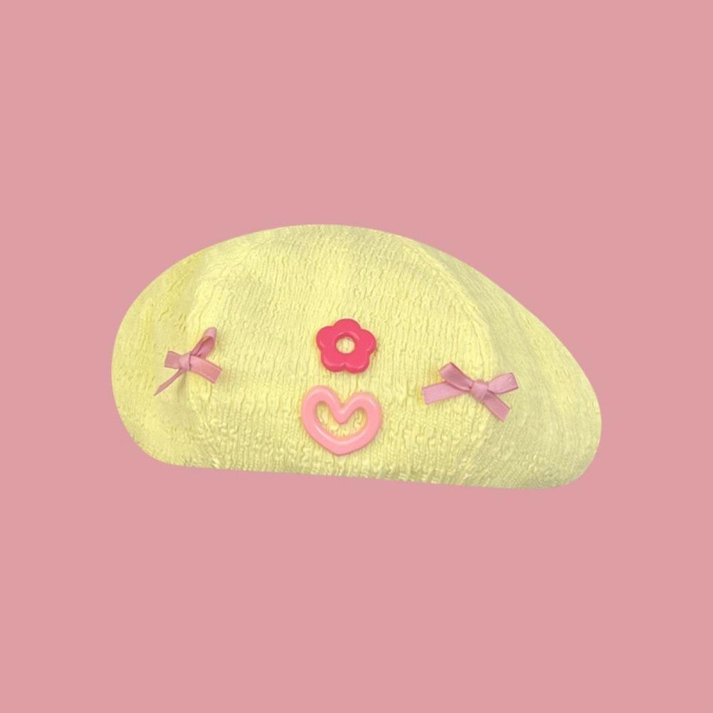 Colorful Pumpkin Hat Korean Style Painter Hat Casual Bow Berets Cap  Daily