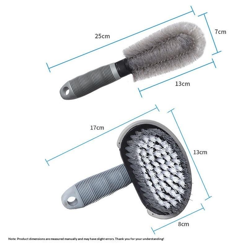 Motorcycle Wheel Detailing Brushes 2Pcs Stain Removal Car Tire Cleaning Tools for Auto SUV Truck Care