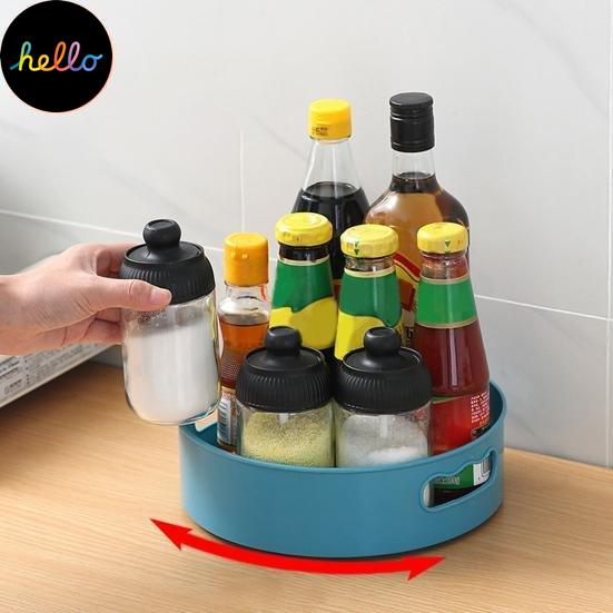 360 Storage Non-slip Tray Degree Rotating Plastic Multifunctional Cosmetic Snack Fruit Seasoning Box for Kitchen