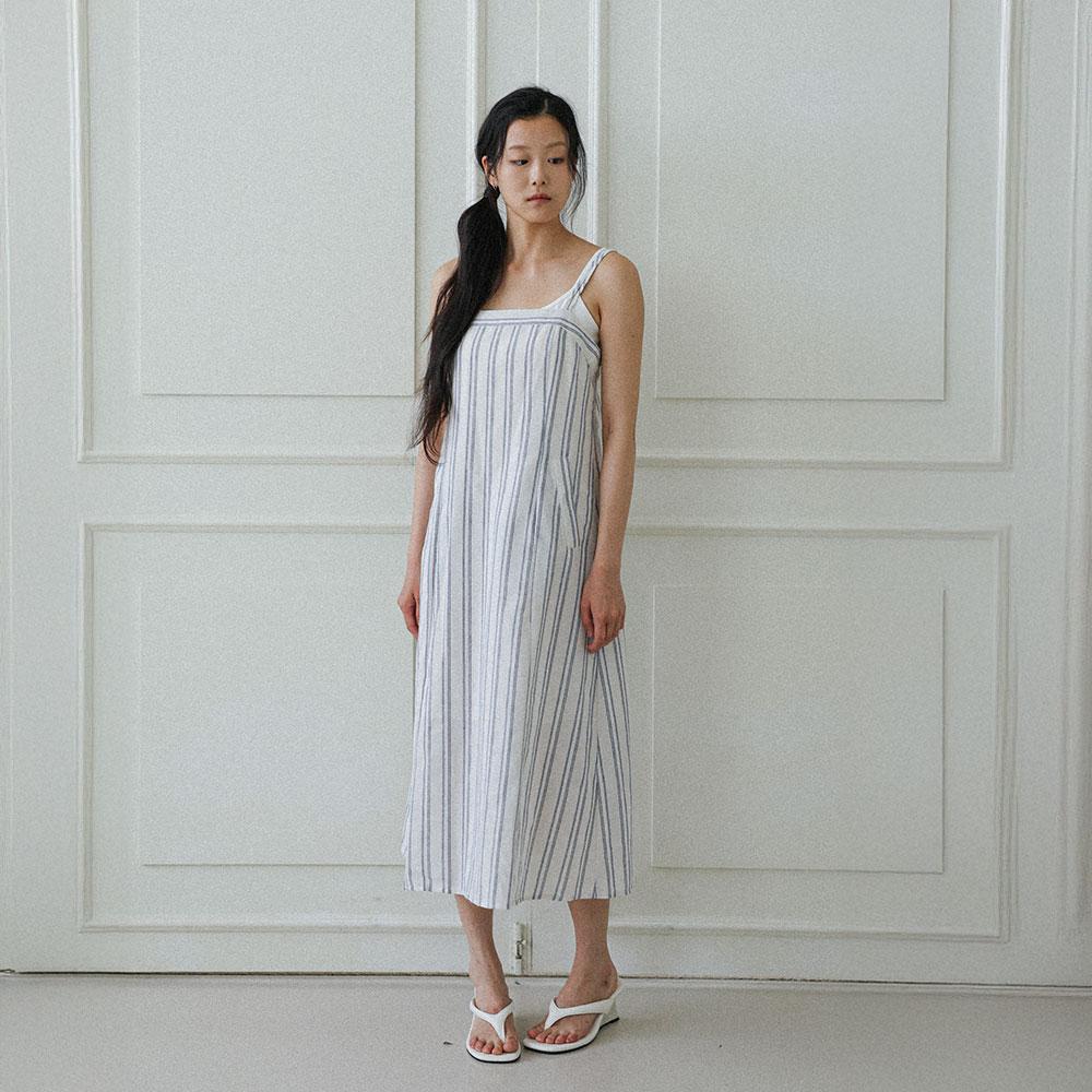 Laengsseon Ls_Stripe Cami Dress_White