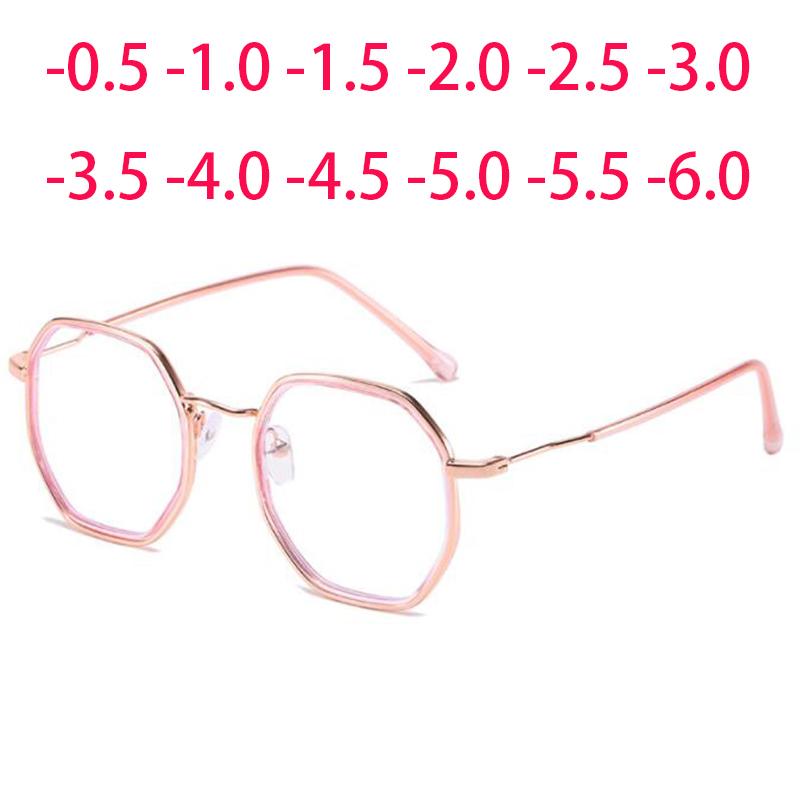 Polygon Women Men Finished Myopia Glasses Diopter -0.5 -1.0 -1.5 -2.0 -2.5 To -6.0 Ultralight Nearsighted Eyewear