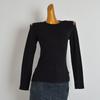 & Fall New Arrival Minimalist Round Neck Hollow Out Shoulder-Baring Long Sleeves Knitwear Women's Fashion Slim Fit Slimming Bottoming Shirt Tops