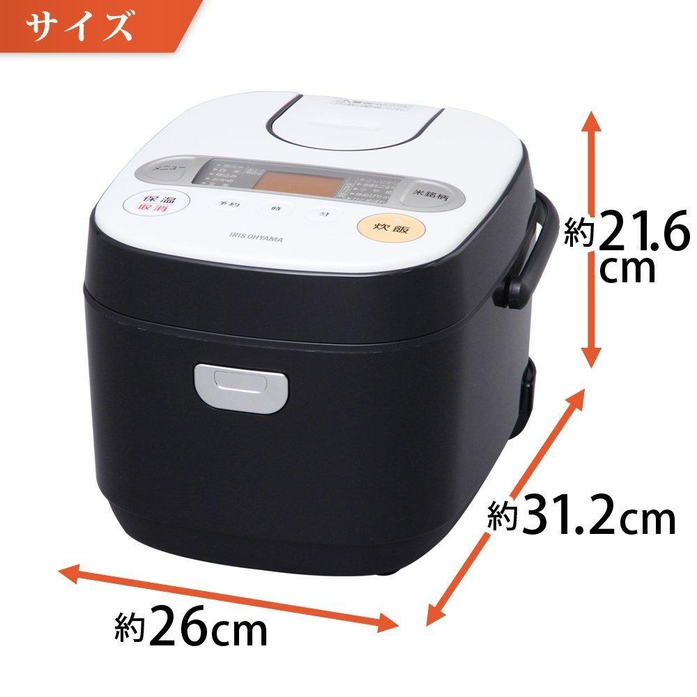 Iris Ohyama Rice with Cooking Function RC-MA50-B Microcomputer-Controlled Cooker, 5.5-Cup Capacity, Brand-Specific
