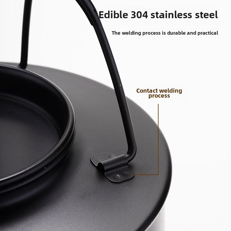 Food Grade Stainless Steel Camping Kettle  Portable Outdoor Camping Boiling Kettle for Picnic Boiling Water To Make Tea Kettle