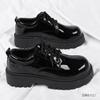 Small Leather Shoes Men'S Formal Business British Derby Feet Wide Big Head Casual Trendy Shoes Glossy Gao Yunhao