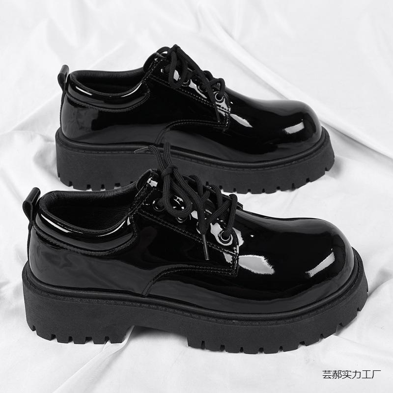 Malé kožené boty Pánské Formální Business British Derby Nohy Široká Velká hlava Ležérní Trendy Boty Lesklé Gao Yunhao